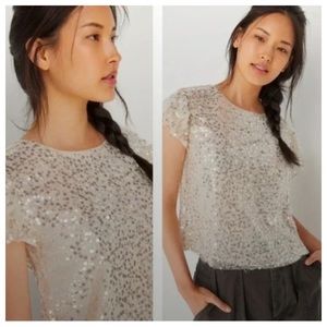 Anthropologie Pamela Sequined Blouse